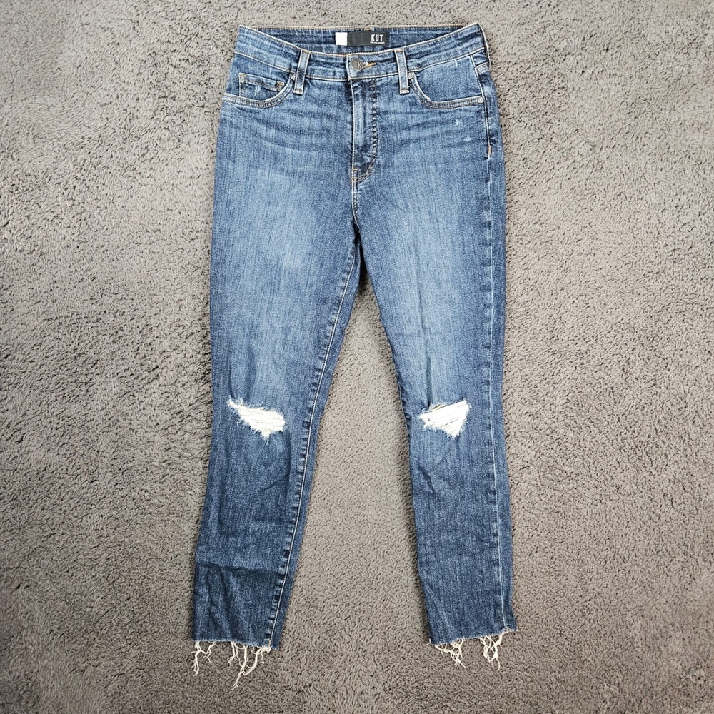 KUT from the Kloth Reese High Rise Fab Ankle Straight‎ Leg Jeans Size 2